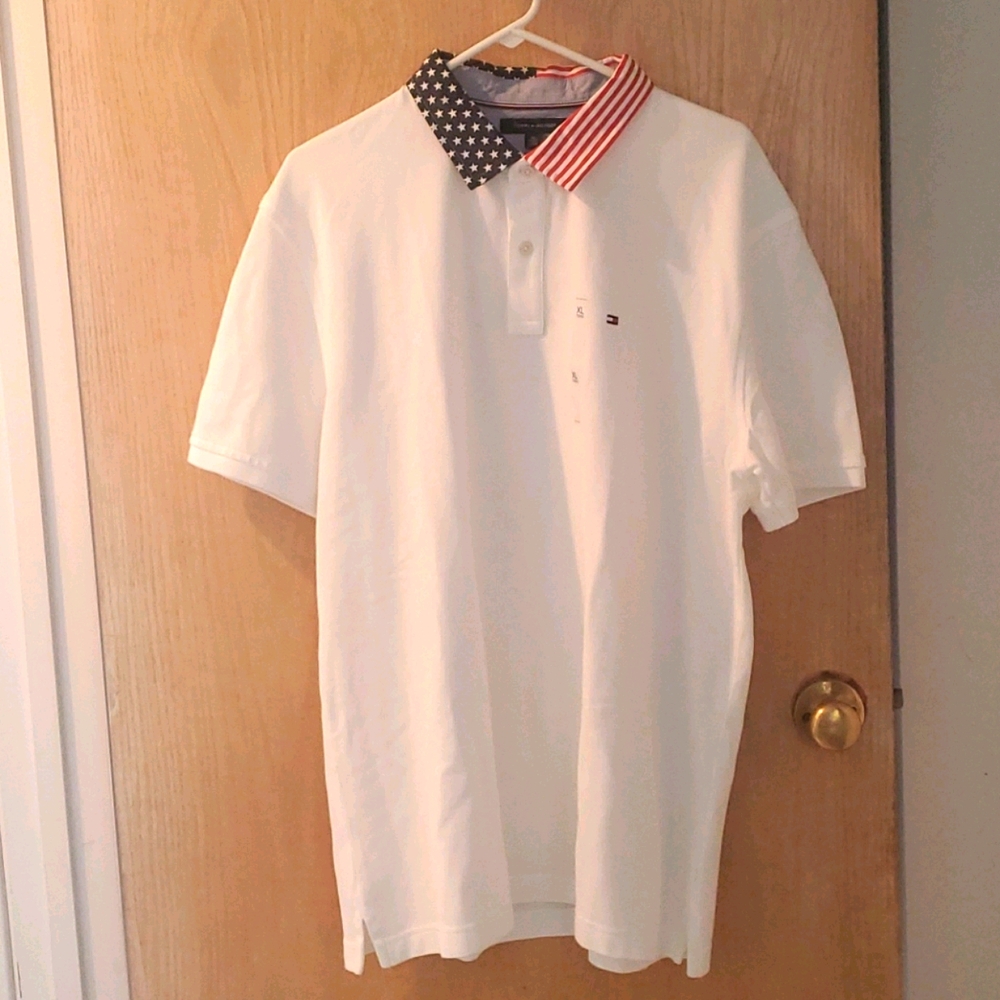 Tommy Hilfiger Red,White & Blue Polo Shirt, Sz XL
